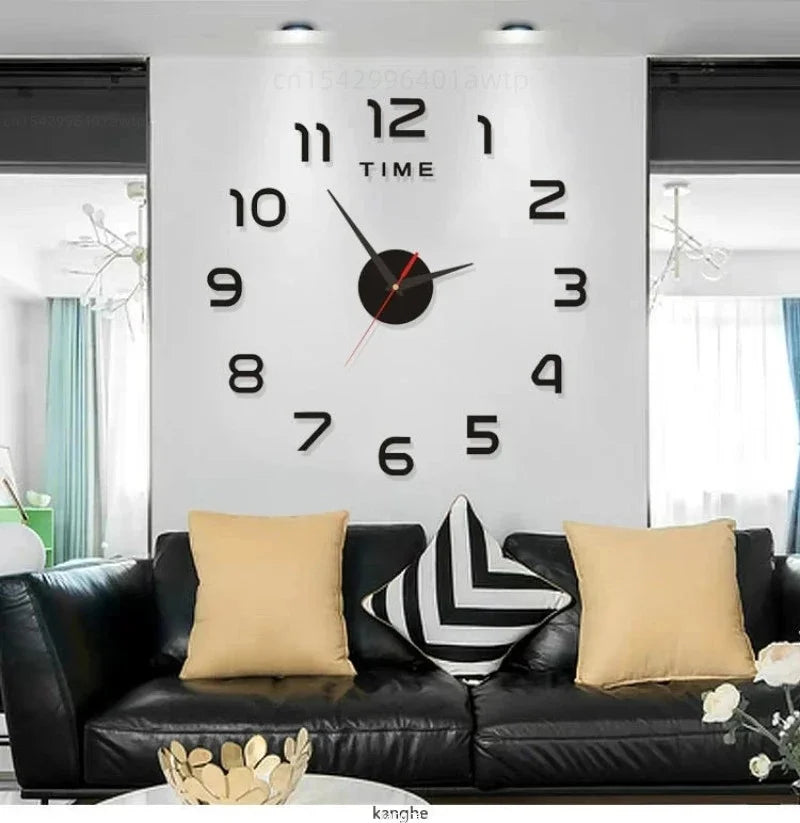 Large 3D Wall Clock Luminous Classic Wall Clocks DIY Digital Clock Wall Watches Stickers Silent Clock for Home Living Room Table