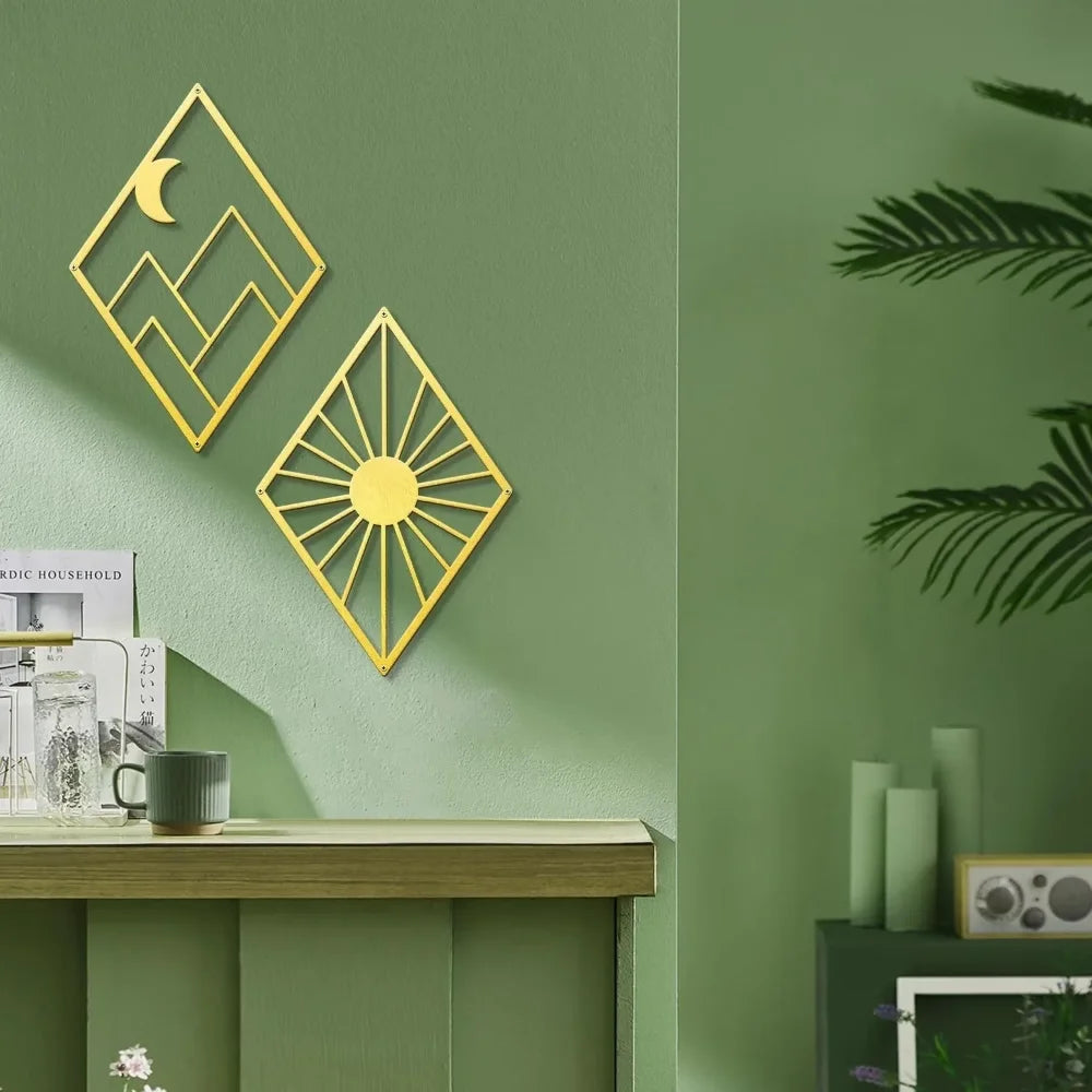 Metal Home Decor: Stunning Minimalist Wall Hanging.Bohemian Abstract Line Iron Art for Chic Spaces.Minimalist Abstract Line Art.