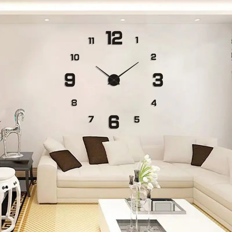 3D Wall Clock Luminous Frameless Wall Clocks DIY Digital Clock Wall Stickers Silent Clock for Home Living Room Office Wall Decor