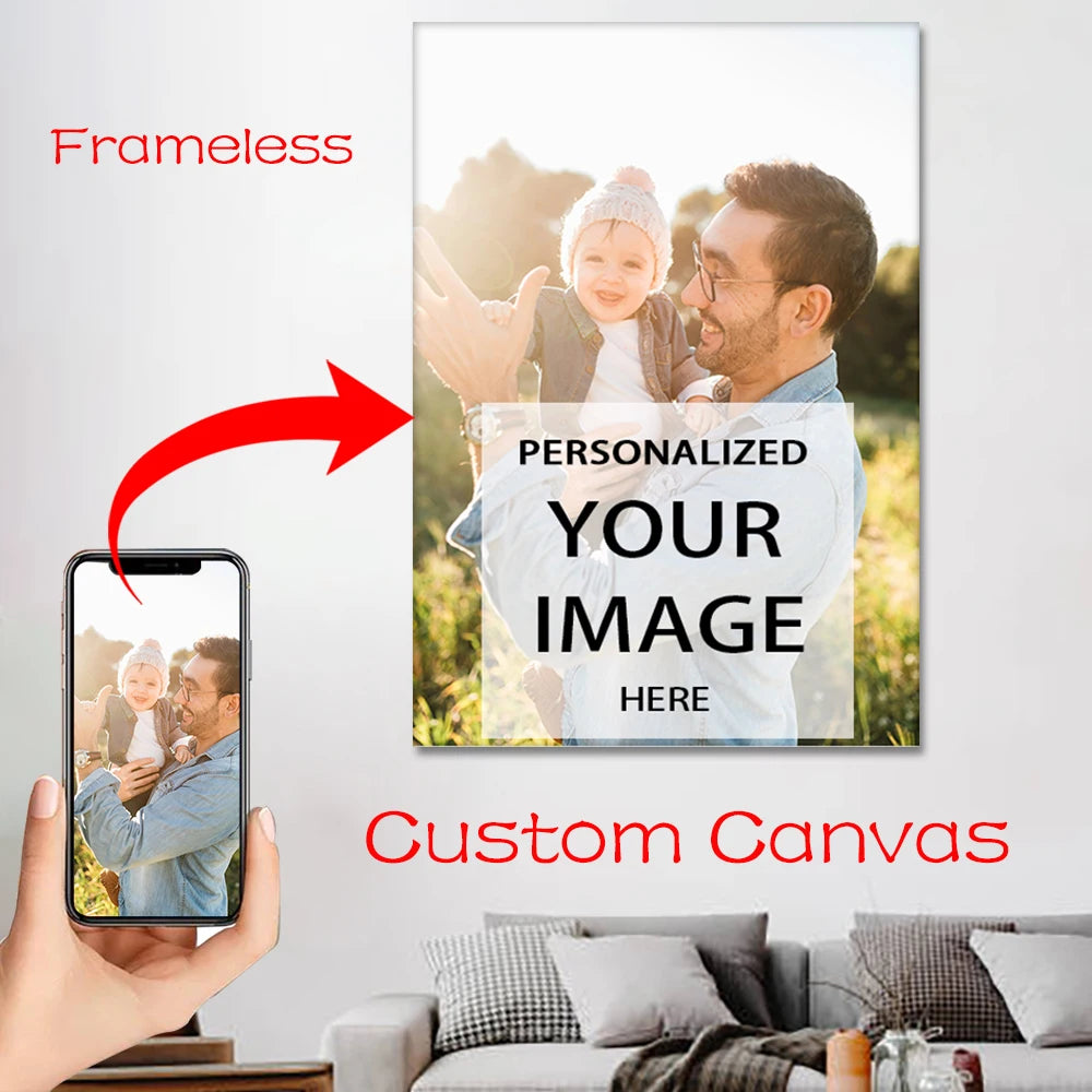Custom Personal Photos With Frames Canvas Paintings Custom Posters Birthday Gifts Art Photos Pets Wedding Photos Business Logo