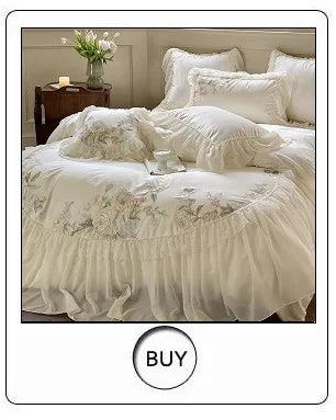 600TC Egyptian Cotton Chic Butterfly Embroidery Bedding Set 100% Cotton Duvet Cover Set Flat/Fitted Bed Sheet Pillowcases 4Pcs