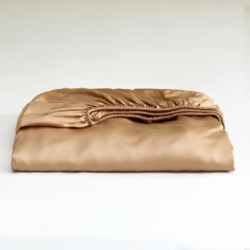 Mulberry Silk Fitted Bed Sheet with Elastic Bands Luxury Mattress Cover Single Double King Queen Size Bed Cover 100/140/200/220
