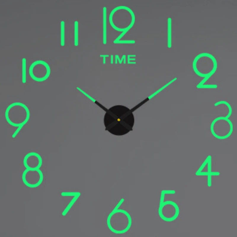 3D Wall Clock Luminous Frameless Wall Clocks DIY Digital Clock Wall Stickers Silent Clock for Home Living Room Office Wall Decor