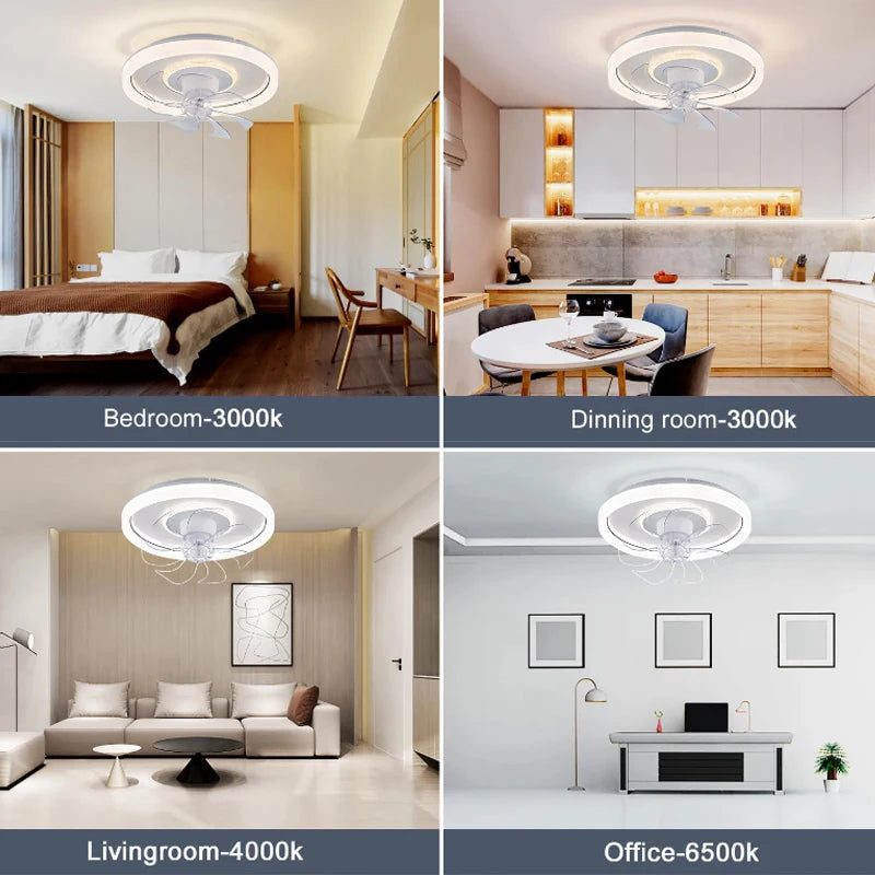 LED Modern Ceiling Fan Light, 360 ° Rotation Function, with Light, Remote Unlimited Adjustment, Bedroom Decorative Lighting