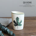Green Nordic Ceramic Bathroom Set - Soap Dispenser, Toothbrush Holder, Tumbler & Soap Dish for Stylish Bathroom Organization