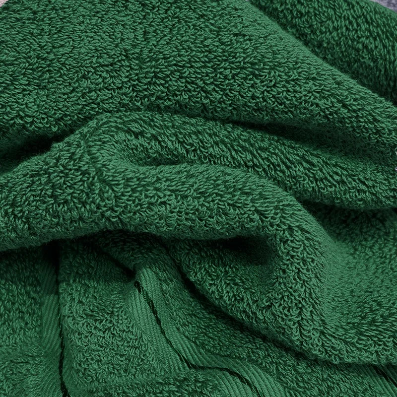 High Quality 100%Cotton Towel Set Bundle,Solid Dark Green Hand+Face+Bath Towel,Soft Absorbent Washcloth For Hotel Home Gift 3pcs