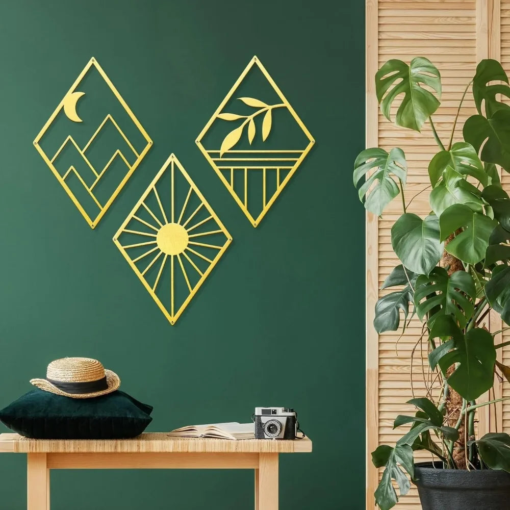 Metal Home Decor: Stunning Minimalist Wall Hanging.Bohemian Abstract Line Iron Art for Chic Spaces.Minimalist Abstract Line Art.
