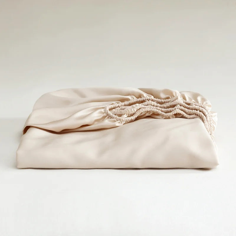 Mulberry Silk Fitted Bed Sheet with Elastic Bands Luxury Mattress Cover Single Double King Queen Size Bed Cover 100/140/200/220