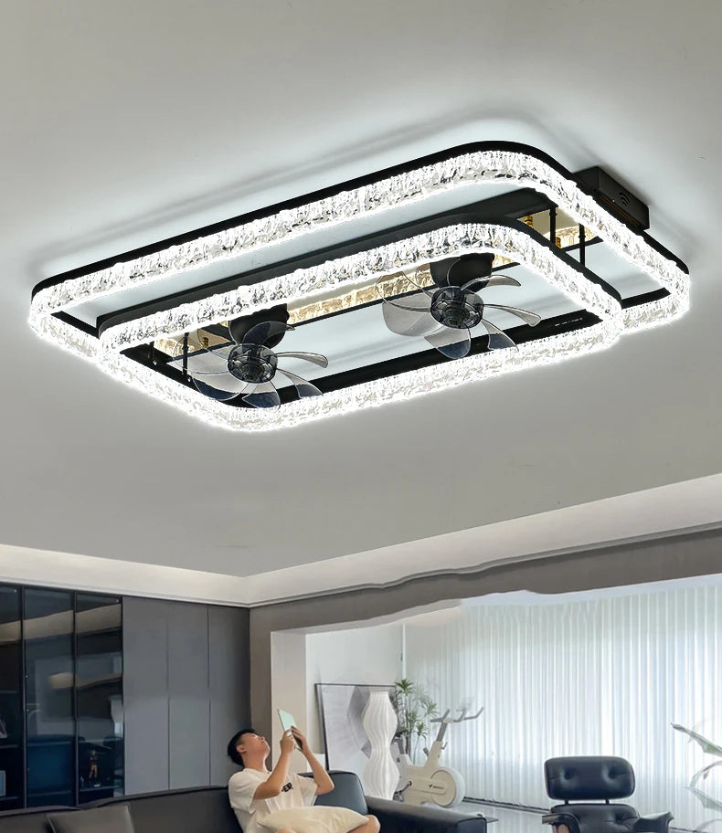Modern ceiling lamps bedroom folding Ceiling fan ceiling fan with led light and control ceiling lamp for living room lighting