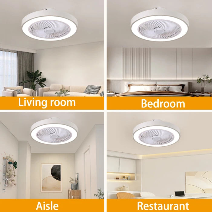 Integrated ceiling fan light, bedroom ceiling fan light, living room dining room ceiling light, modern simple and quiet internet