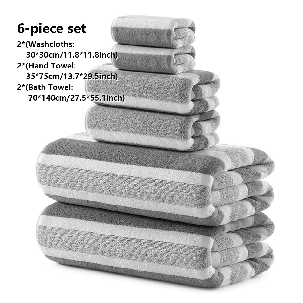2/4/6 Pcs Soft Bath Towel Set, Absorbent Quick-Drying, Soft Bath & Hand Towels, Essential for Family Bathroom & Home Daily Use