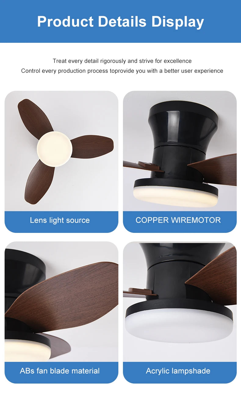 Nordic fan lights, bedrooms, study rooms, dining rooms, modern and minimalist ceiling fan lights, children's rooms, commercial o
