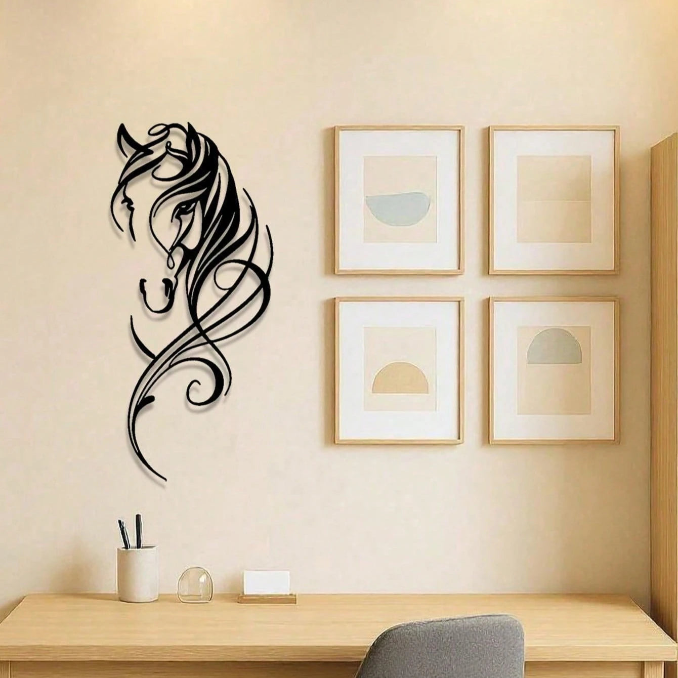 Vintage Horse Metal Wall Art, Handmade Industrial Decor for Cottagecore & Boho Home, Valentine‘s Day & Spring Festival Gift