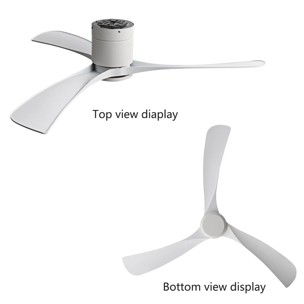 New 38/52/56 inch Modern Stylish LED Ceiling Fan with Light Remote Control 3 Blades Quiet Modern Design for Living Room Bedroom