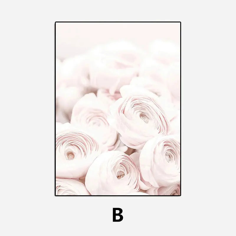 Modern Pink Flower Art Canvas Painting Prints Fashion Decorative Picture Posters for Living Room Bedroom Home Wall Decor
