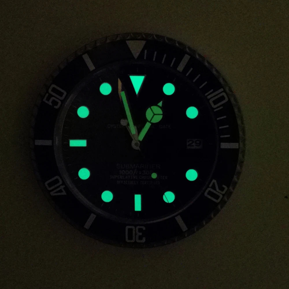 1pc 13 inch luxury creative metal wall clock, living room and study decoration wall clock, fluorescent clock dial, battery free