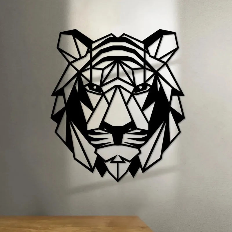 1set Creative Tiger Iron Indoor Outdoor Crafts, Indoor Decoration, Great Choice for Living Room Bedroom, Outdoor Wall Decoration