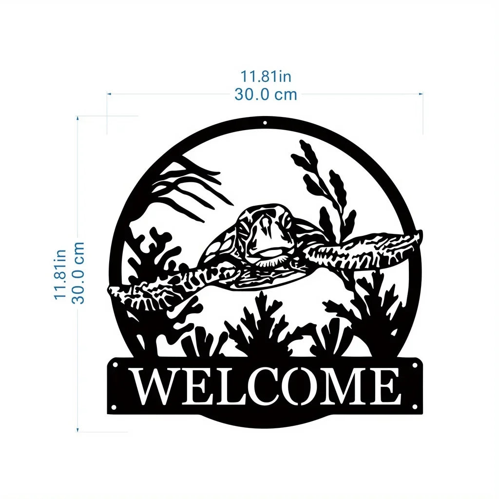 Metal Sea Turtle Ornament Beach Theme Decor Wall Art Decorations Wall Hanging Iron Art, Wall decoration, Wall Sticker