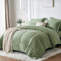 7 Piece Bed In A Bag Comforter Set Queen, Stylish solid geometry   Comforter And Sheet,Pillowcase Set, ideal gift