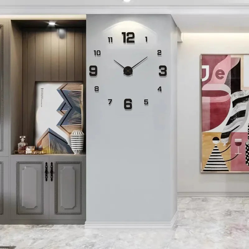 3D Wall Clock Luminous Frameless Wall Clocks DIY Digital Clock Wall Stickers Silent Clock for Home Living Room Office Wall Decor