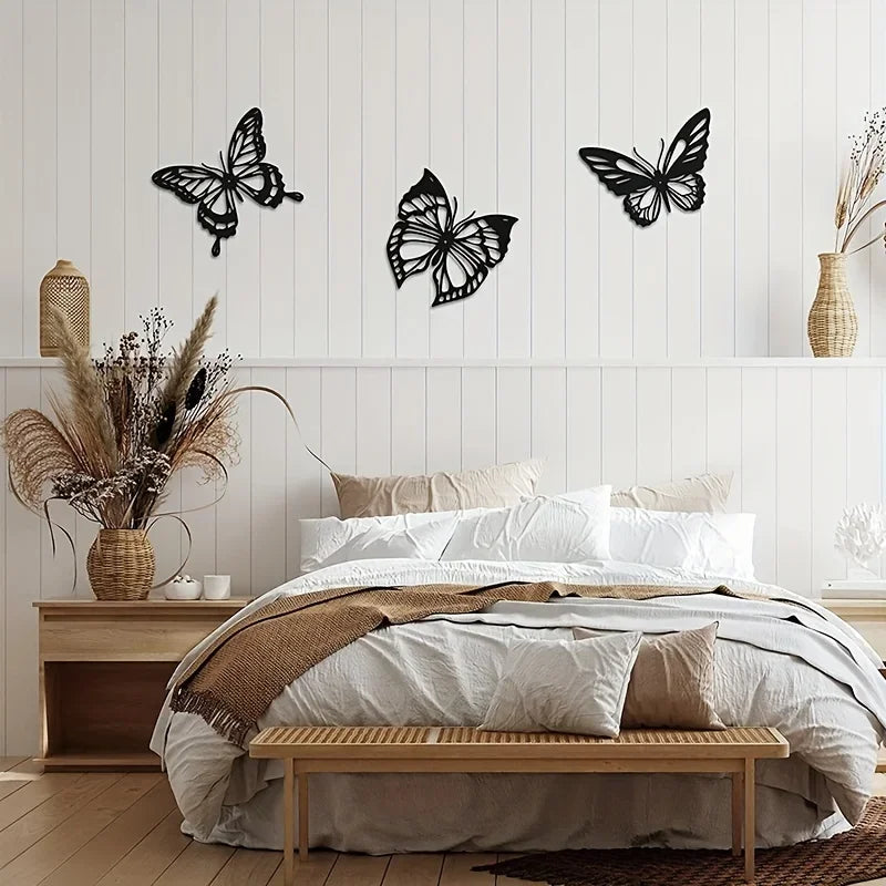 3pcs Butterfly Metal Wall Decor, Dragonfly Hummingbird Butterfly Wall Art Hanging Wall Decor Wall decor metal wall hanging