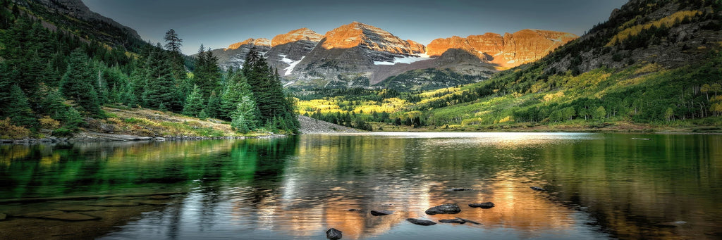 Landscape Canvas Painting, Lake Forest Mountain Scenery Painting Wall Art Decor Posters For Living Room Bedroom Prints Picture