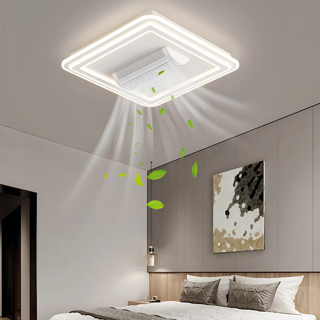 Bladeless ceiling fan with light remote control modern fan lighting smart home decoration simple indoor lighting fixture