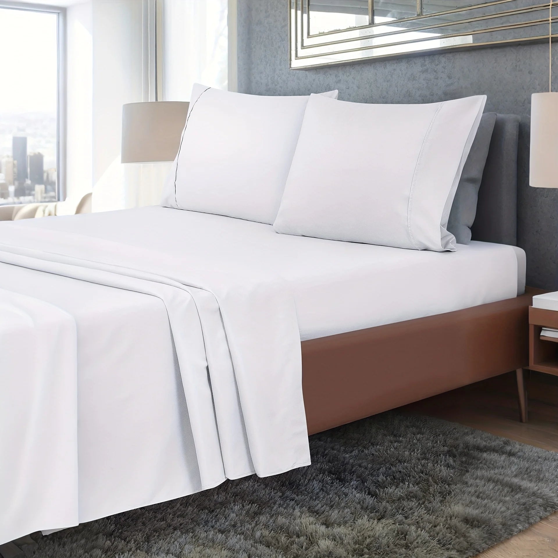 Luxury Bed Sheets - Elegant Wrinkle-Free 1500 Thread Count, Multi-Color Options