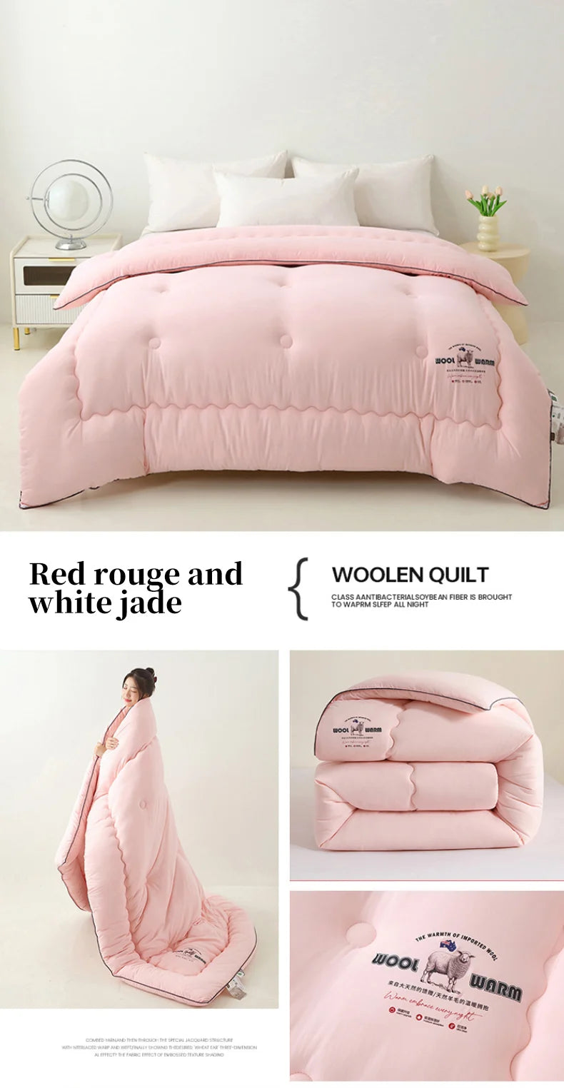 New autumn and winter wool quilt, thick and warm winter quilt, winter quick heating quilt core, universal for all seasons