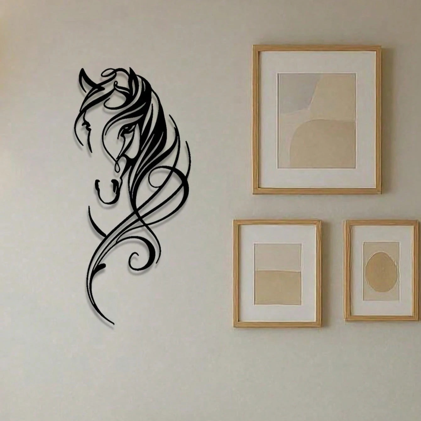 Vintage Horse Metal Wall Art, Handmade Industrial Decor for Cottagecore & Boho Home, Valentine‘s Day & Spring Festival Gift