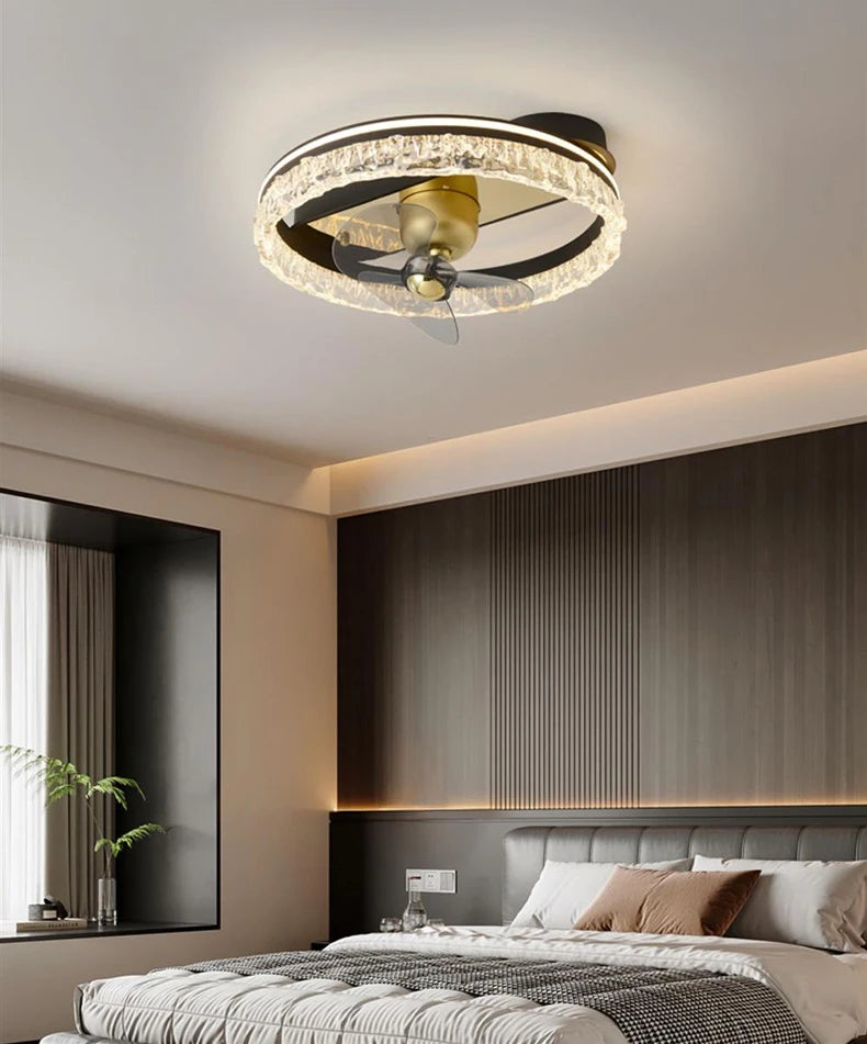 Modern ceiling lamps bedroom folding Ceiling fan ceiling fan with led light and control ceiling lamp for living room lighting
