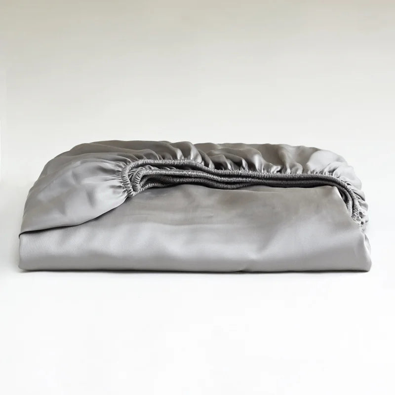 Mulberry Silk Fitted Bed Sheet with Elastic Bands Luxury Mattress Cover Single Double King Queen Size Bed Cover 100/140/200/220