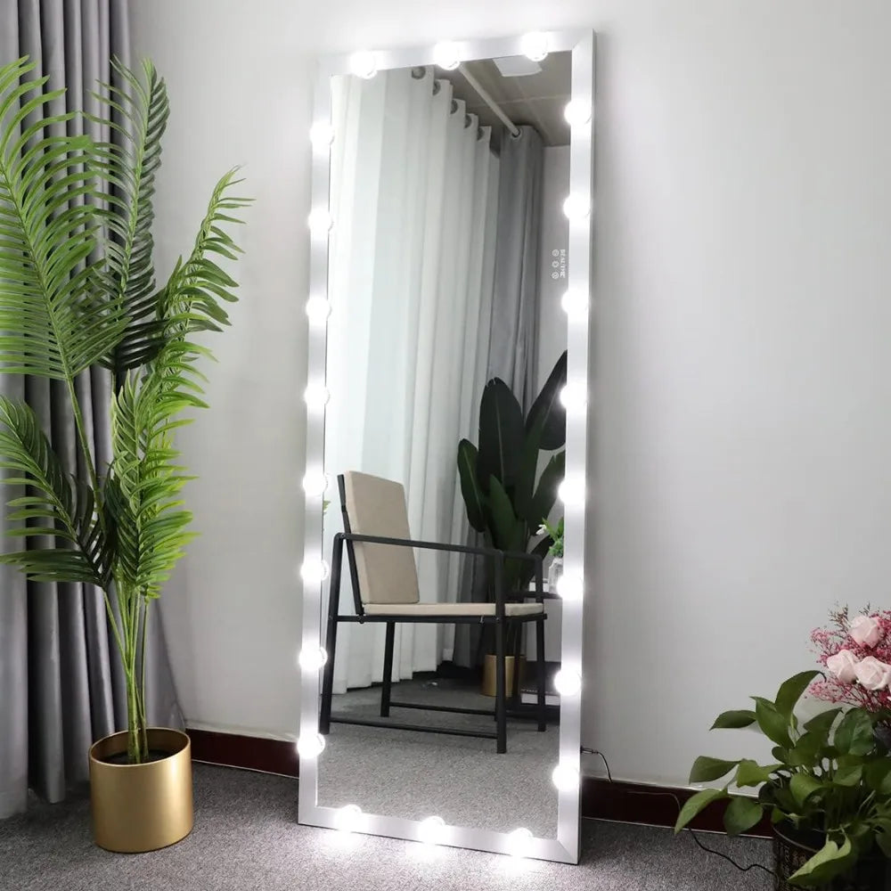 Vanity Mirror with Lights, Full Length Mirror 63 x 24,LED Standing/Wall-Mounted/Floor Mirror/Makeup Mirror