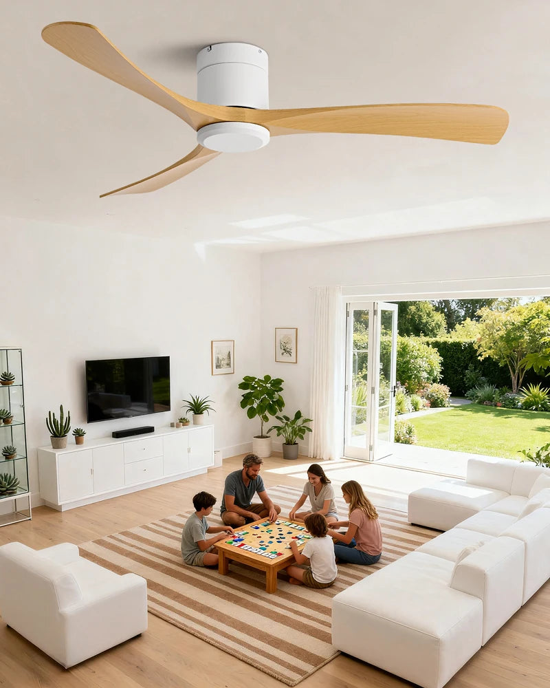 New 38/52/56 inch Modern Stylish LED Ceiling Fan with Light Remote Control 3 Blades Quiet Modern Design for Living Room Bedroom