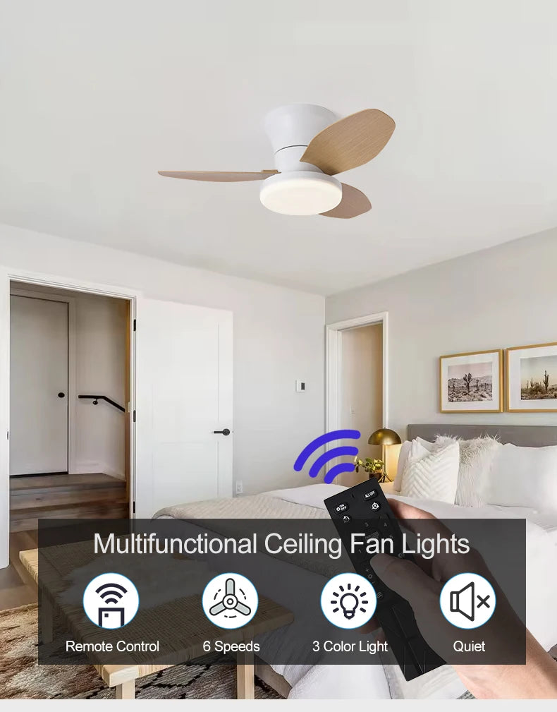 Nordic fan lights, bedrooms, study rooms, dining rooms, modern and minimalist ceiling fan lights, children's rooms, commercial o
