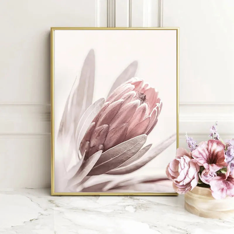 Modern Pink Flower Art Canvas Painting Prints Fashion Decorative Picture Posters for Living Room Bedroom Home Wall Decor