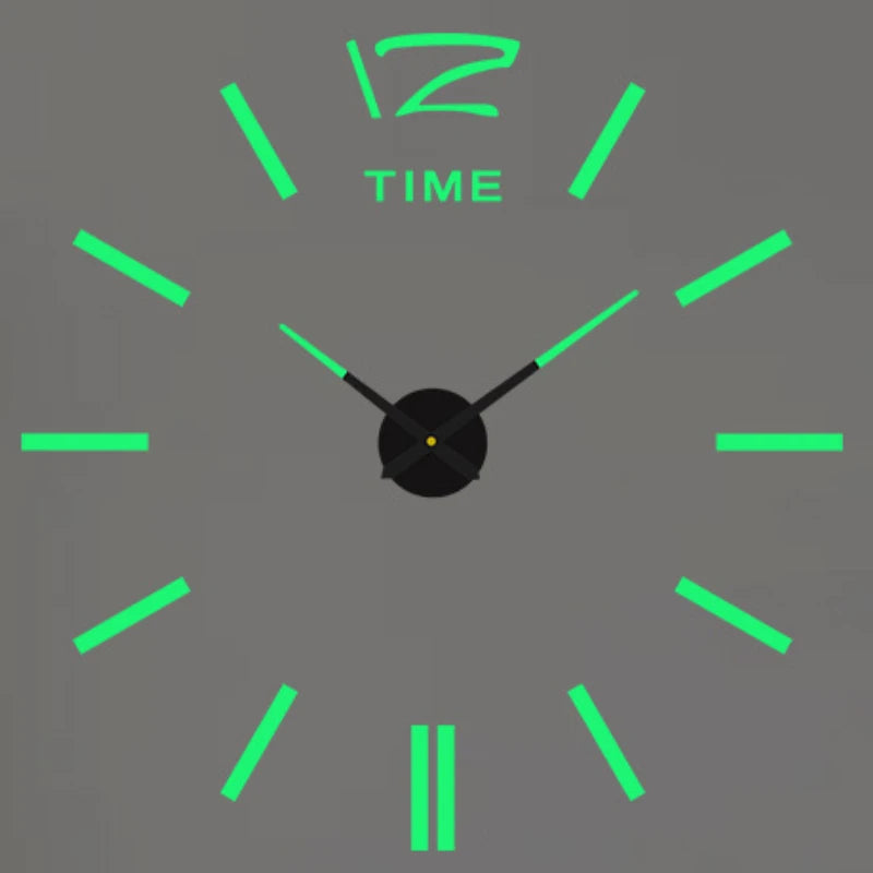 3D Wall Clock Luminous Frameless Wall Clocks DIY Digital Clock Wall Stickers Silent Clock for Home Living Room Office Wall Decor