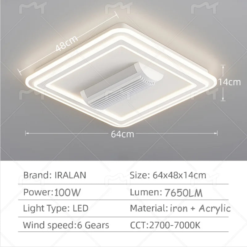 Bladeless ceiling fan with light remote control modern fan lighting smart home decoration simple indoor lighting fixture