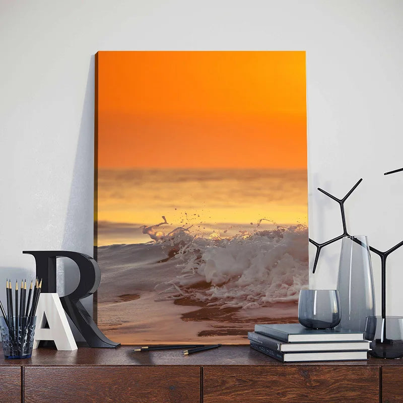 3pcs Framed Seaside Scenery Wall Art Canvas Painting Nordic Beach Sunset Print Poster Modern Living Room Home Decor Mural