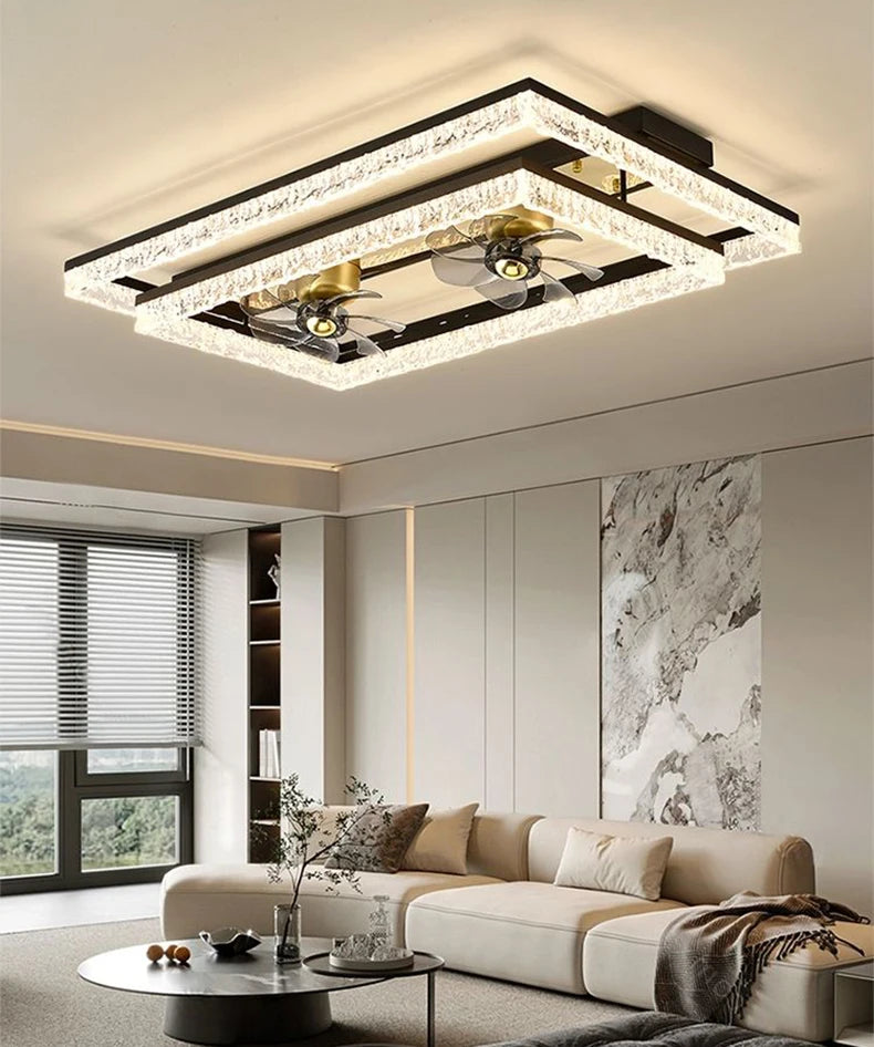 Modern ceiling lamps bedroom folding Ceiling fan ceiling fan with led light and control ceiling lamp for living room lighting