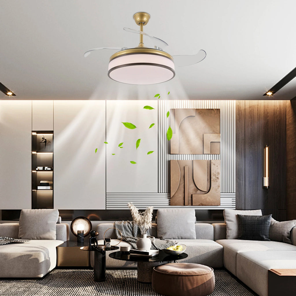 42 Inch Fan Pendant Light，ceiling Fan Light, Ceiling Fan Light with Remote Control, Ceiling Fan Lamp for Bedroom Kitchen