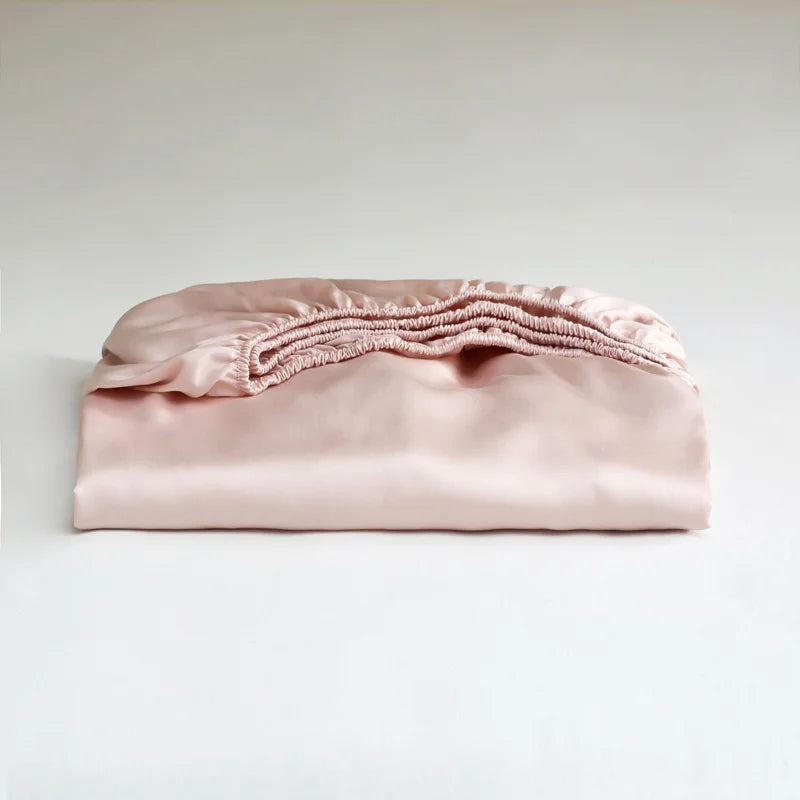 Mulberry Silk Fitted Bed Sheet with Elastic Bands Luxury Mattress Cover Single Double King Queen Size Bed Cover 100/140/200/220