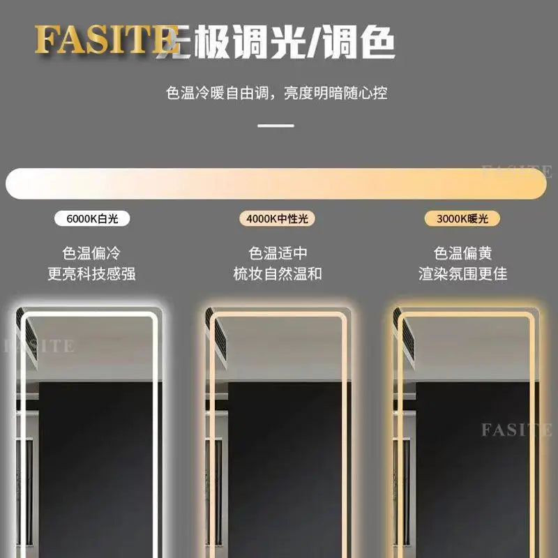 Smart LED with light, full-body , full-length r, fitness, fitting mirror, household