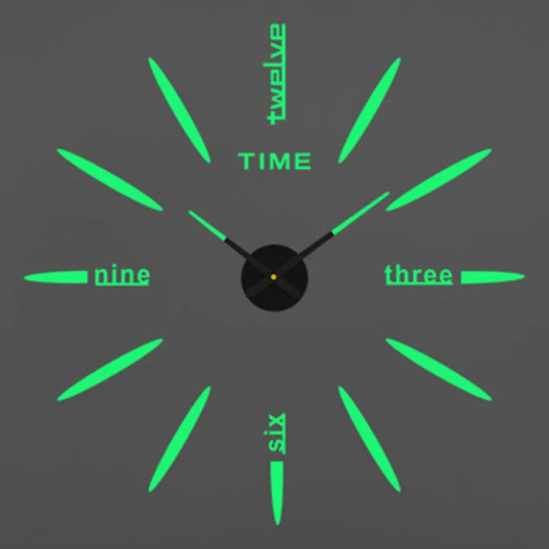 3D Wall Clock Luminous Frameless Wall Clocks DIY Digital Clock Wall Stickers Silent Clock for Home Living Room Office Wall Decor