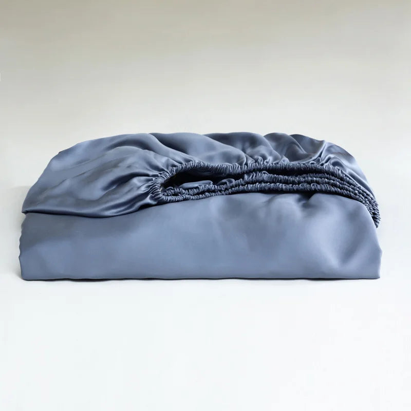 Mulberry Silk Fitted Bed Sheet with Elastic Bands Luxury Mattress Cover Single Double King Queen Size Bed Cover 100/140/200/220