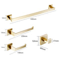 Brushed Gold Hardware Set Bathroom Shelf Towel Bar Rack Robe Hook Toilet Paper Roll Holder Black Bathroom Accessories Kit 4 Pcs