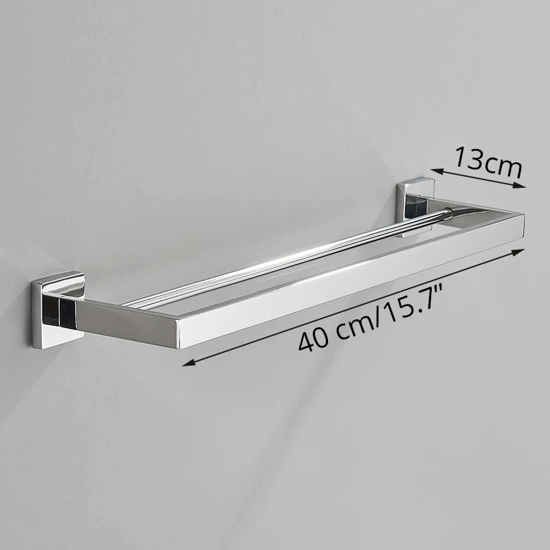 Bathroom Hardware Set Chrome Robe Hook Towel Rail Bar Rack Bar Shelf Tissue Paper Holder Toothbrush Holder Bathroom Accessories
