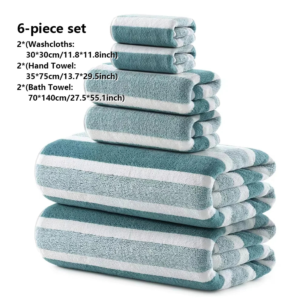 2/4/6 Pcs Soft Bath Towel Set, Absorbent Quick-Drying, Soft Bath & Hand Towels, Essential for Family Bathroom & Home Daily Use