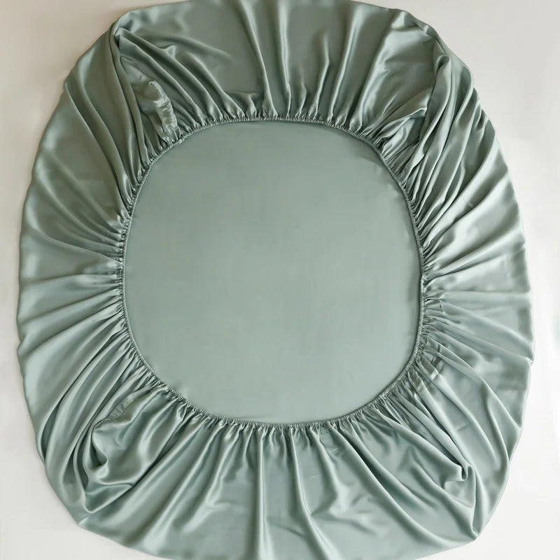 Mulberry Silk Fitted Bed Sheet with Elastic Bands Luxury Mattress Cover Single Double King Queen Size Bed Cover 100/140/200/220