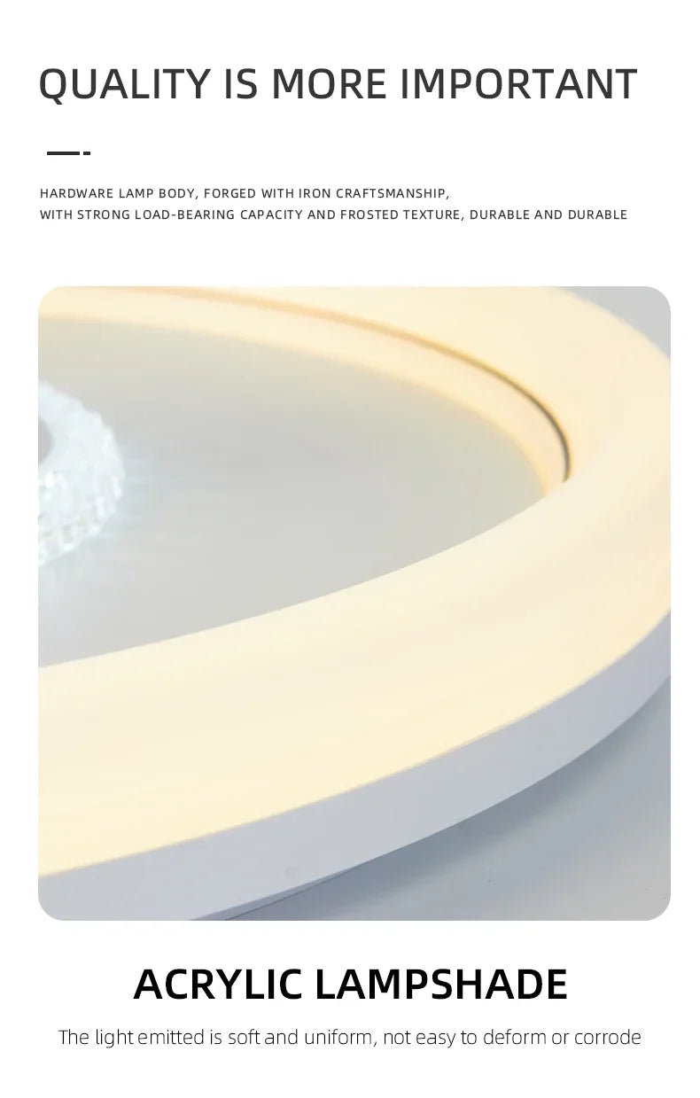LED Modern Ceiling Fan Light, 360 ° Rotation Function, with Light, Remote Unlimited Adjustment, Bedroom Decorative Lighting
